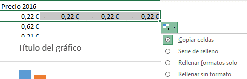 Cómo auto rellenar celdas