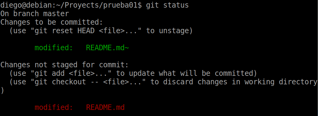 14 git status after reset