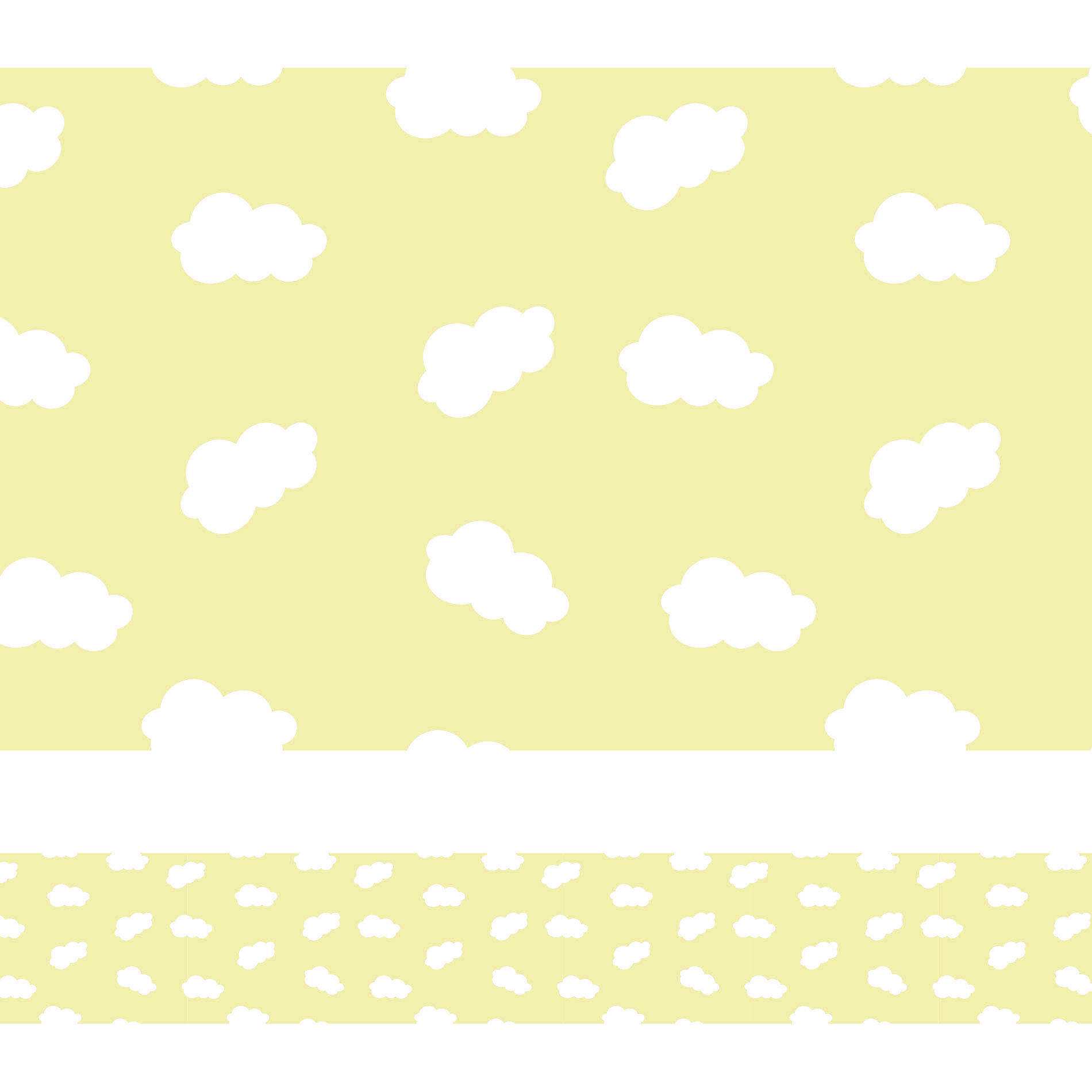 Faixa de Parede Nuvens Amarelas para Quarto Infantil 5mx10cm