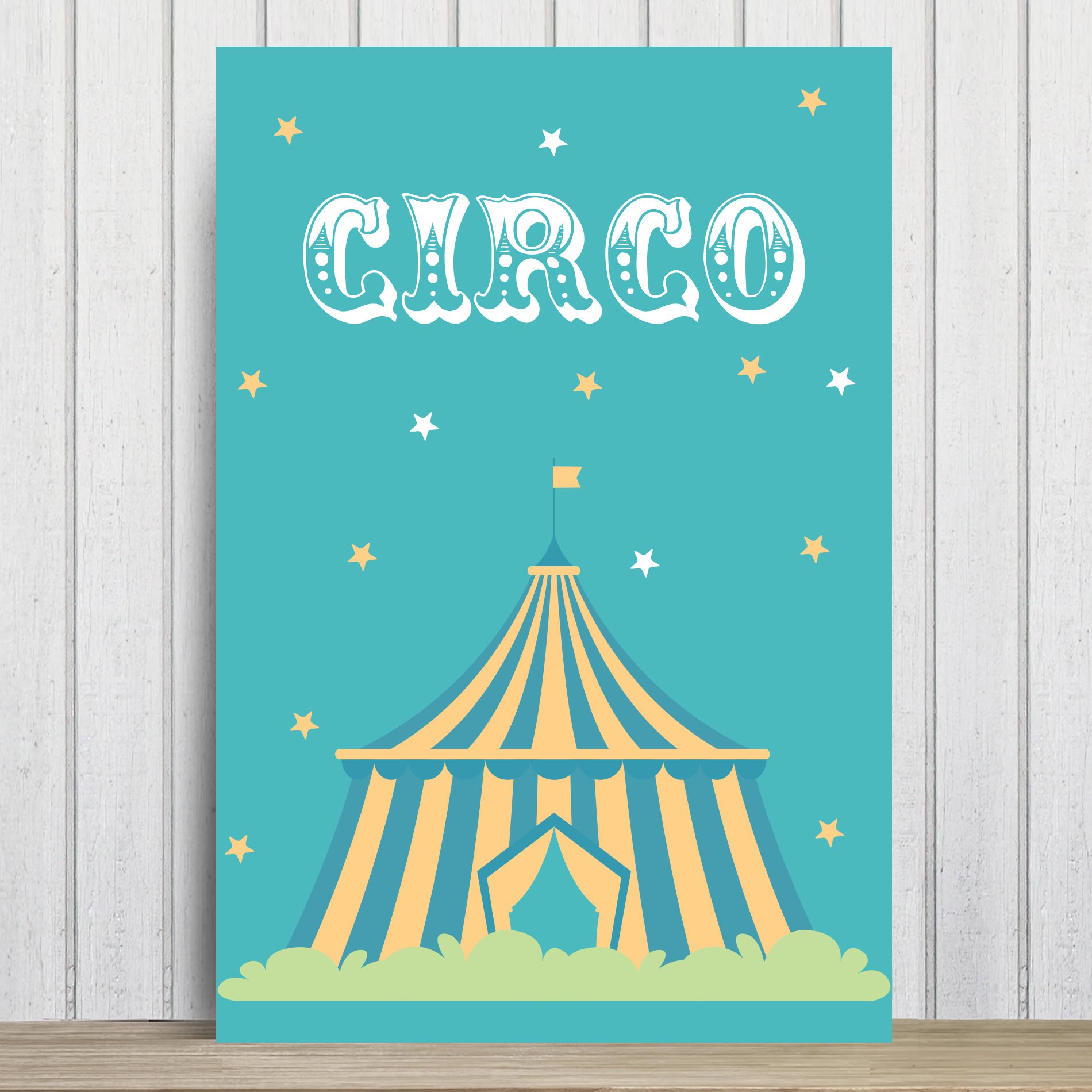Placa Decorativa Infantil Circo Tenda MDF