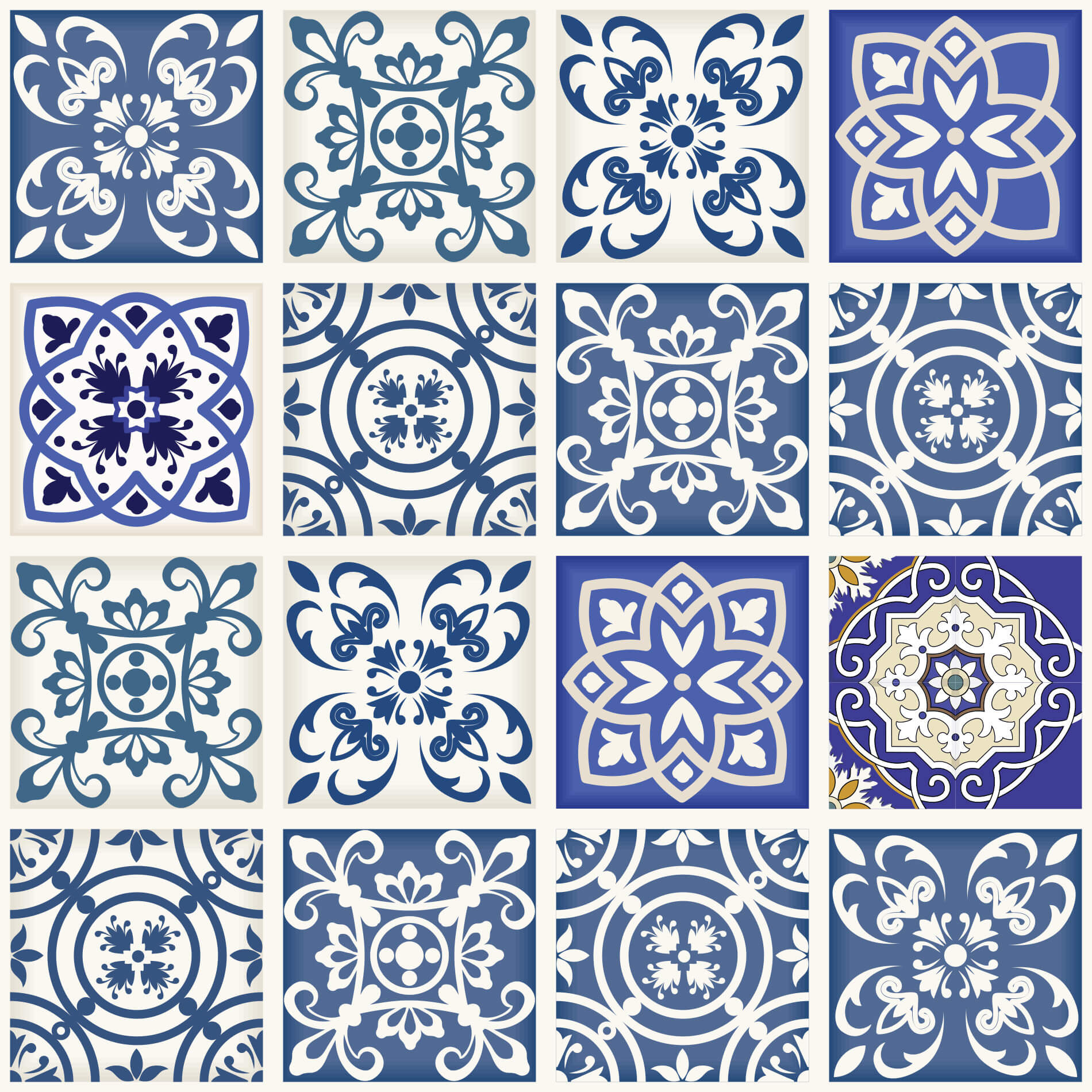 Adesivo de Azulejo para Cozinha Royal Ladrilho Hidráulico