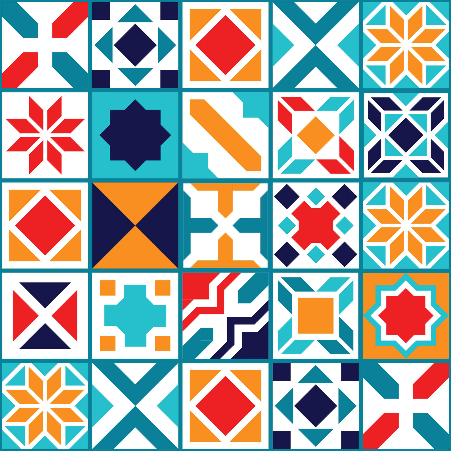 Adesivo para Azulejo Geométrico Colorido Madri