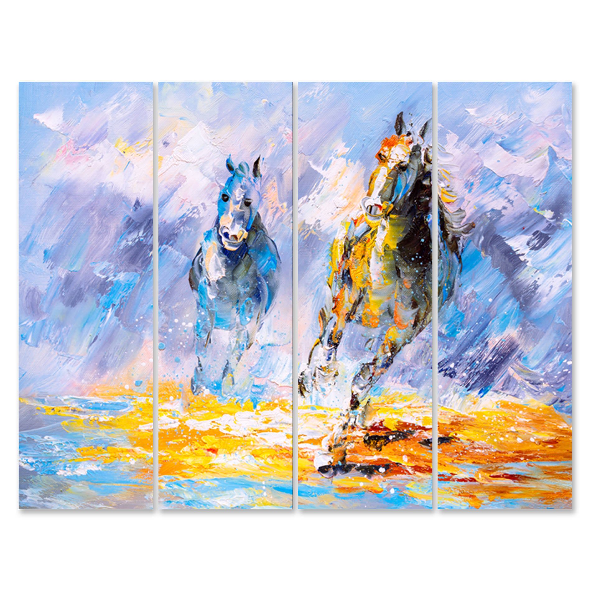 Placa Painel Decorativa em MDF Foto Pintura Cavalos