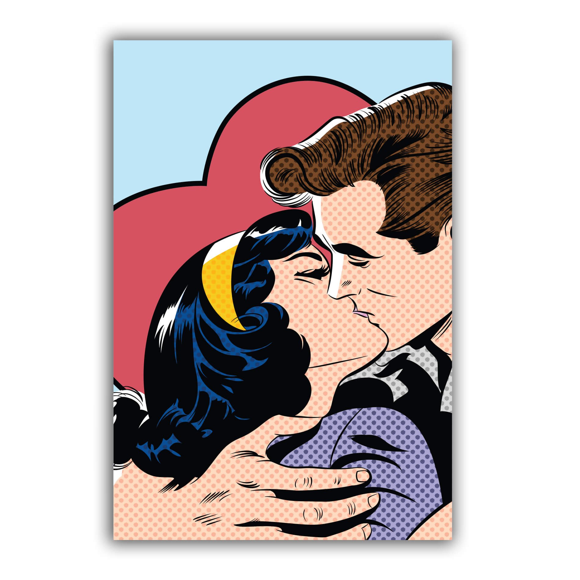 Placa Decorativa Vintage Romântica Beijo Casal Coração
