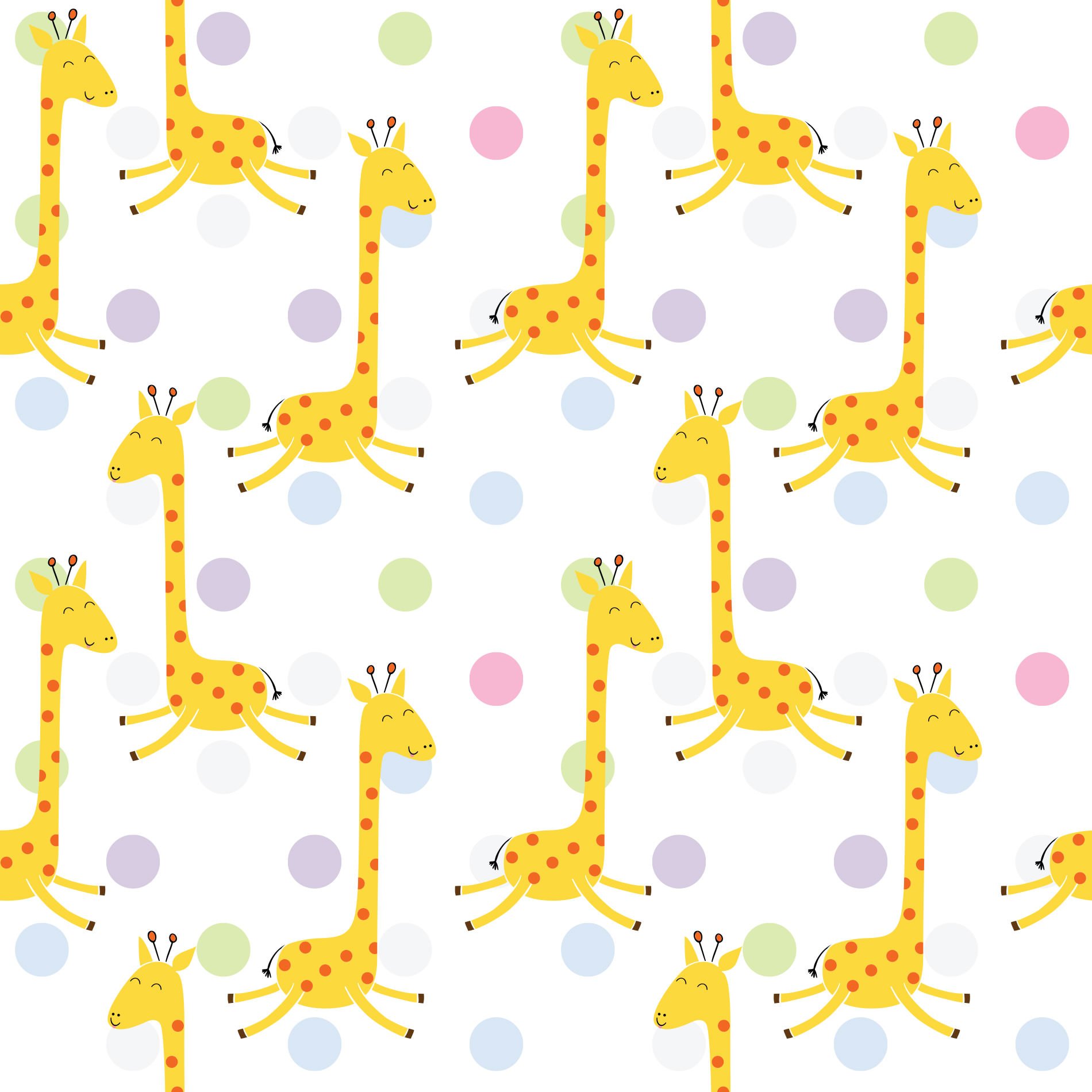 Papel de Parede Adesivo Infantil Girafa