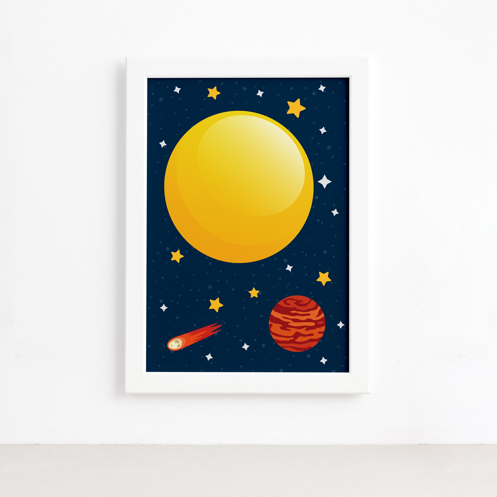 Quadro Decorativo Infantil Sistema Solar Sol 22x32cm