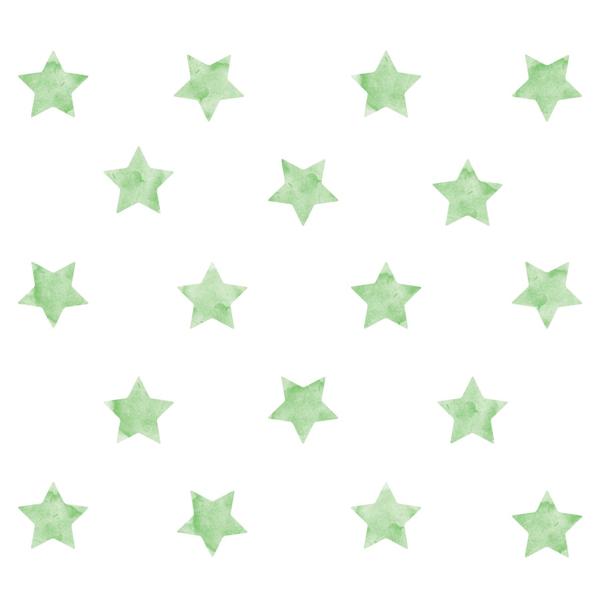 Adesivo de Parede Estrelas Aquarela Verde 54 un