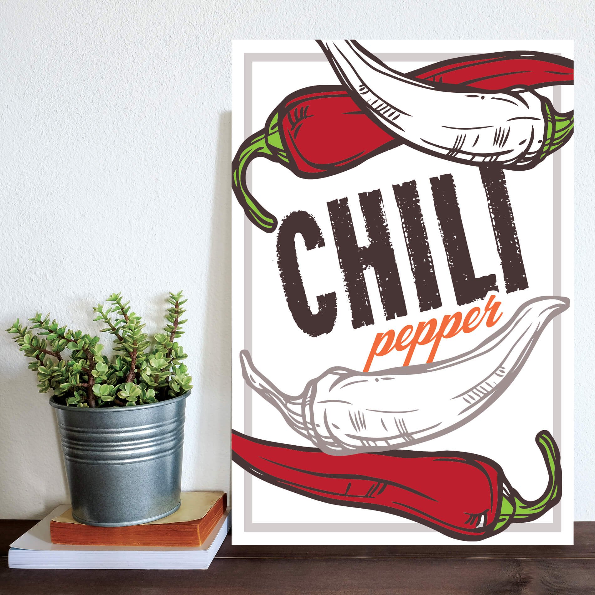 Placa Decorativa MDF Tempero Frase Chili Pepper 20x30cm