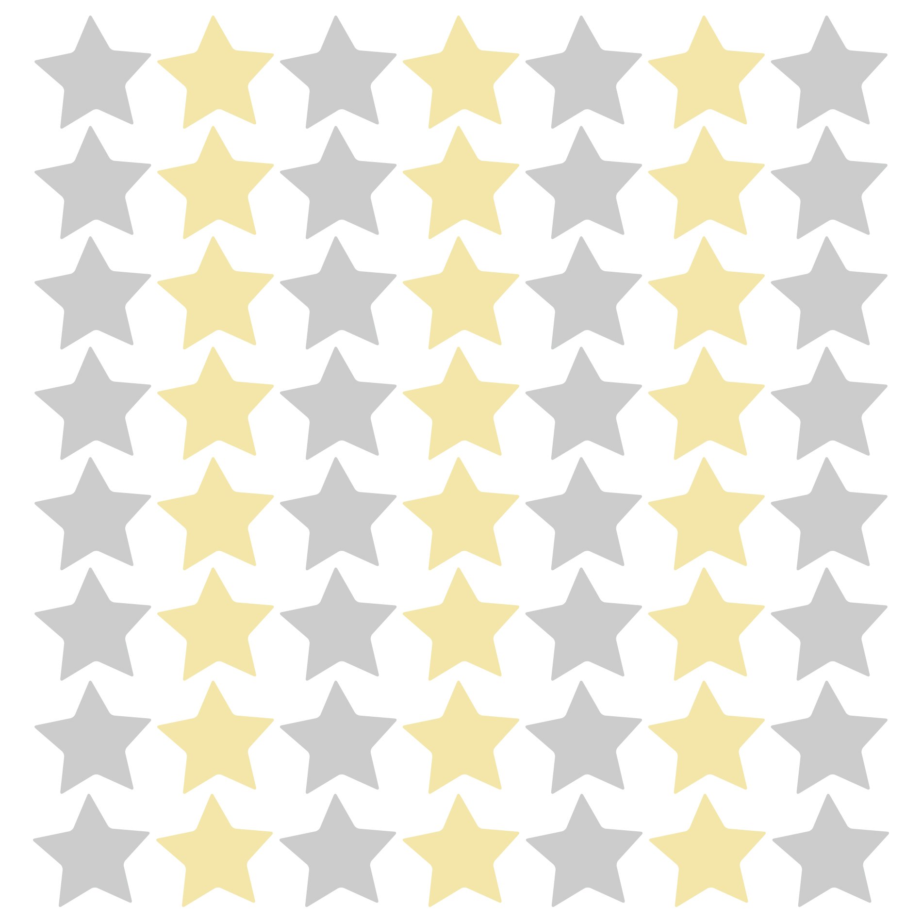 Adesivo de Parede Estrelas Cinza e Amarelo 54un