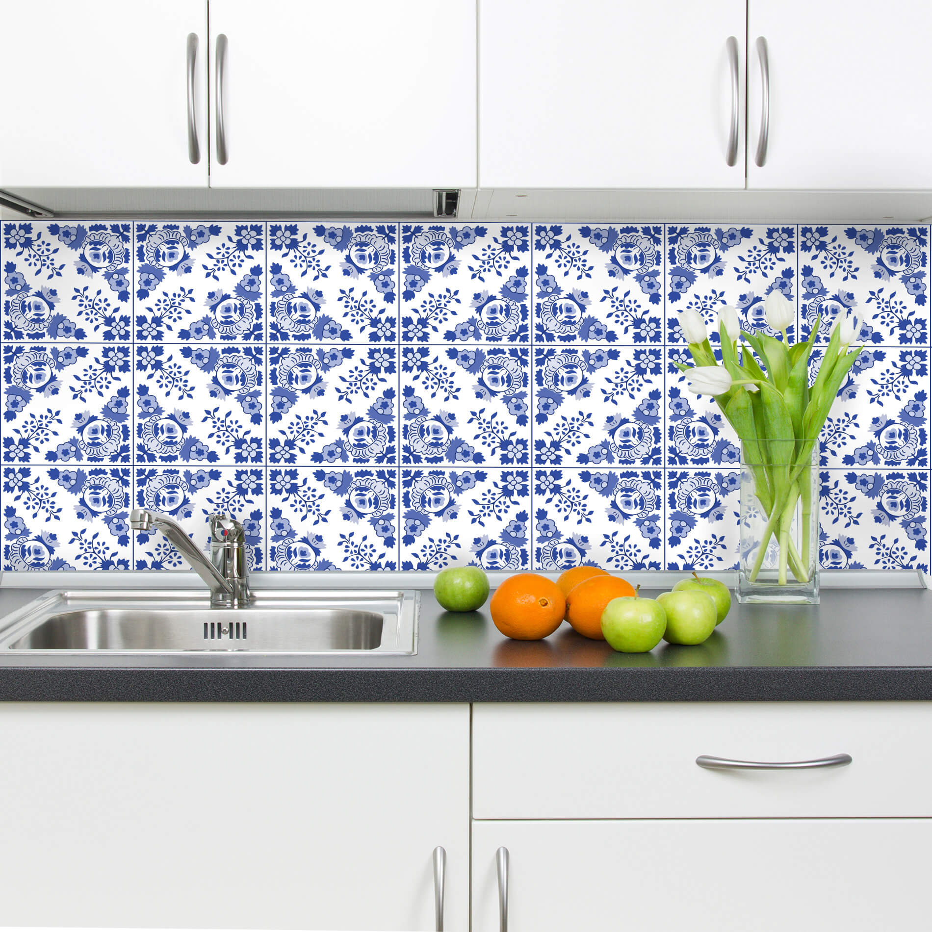 Adesivo de Azulejo para Cozinha Azul Alva Ladrilho Hidráulico