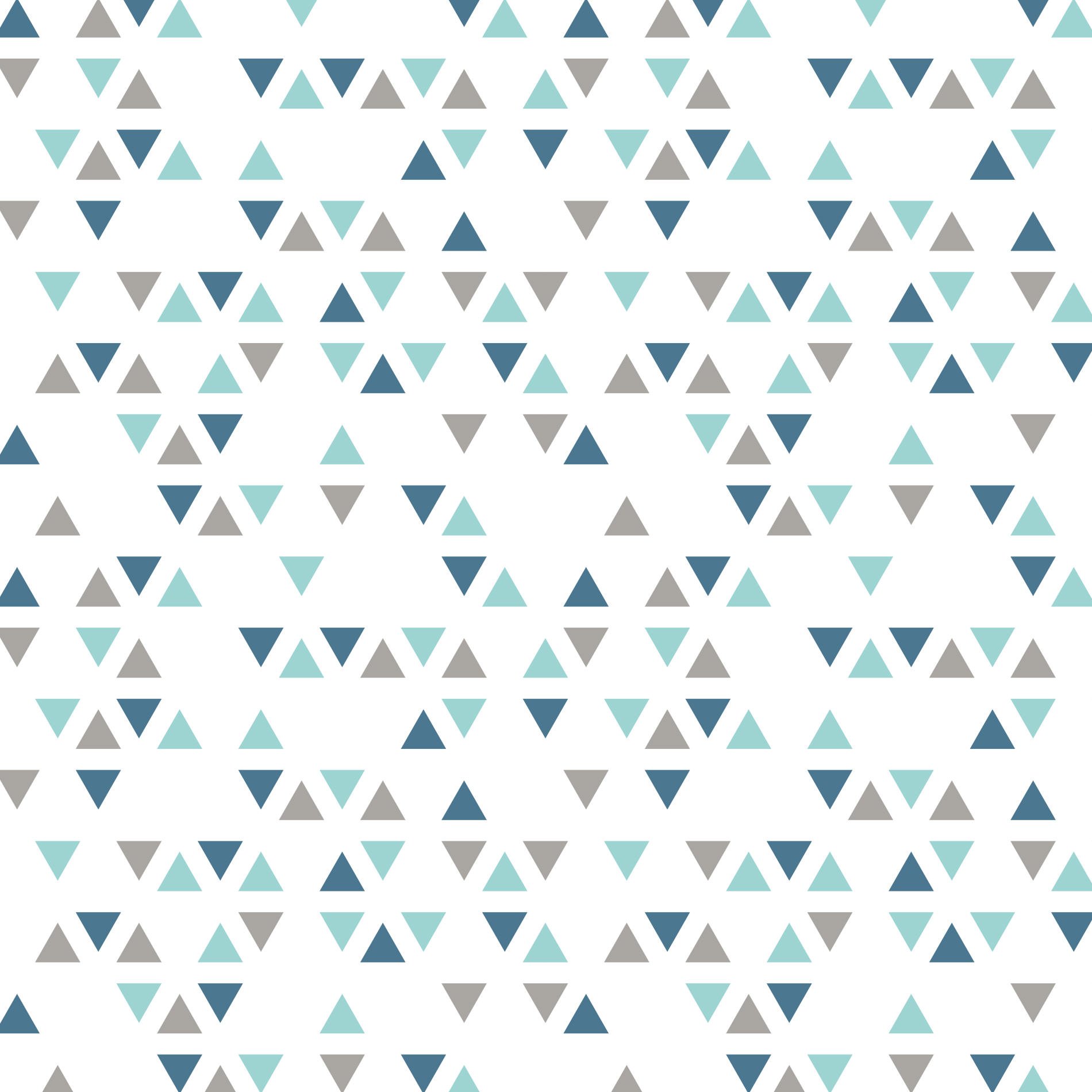 Papel de Parede para Quarto Triângulos em Azul 2,70x0,57m