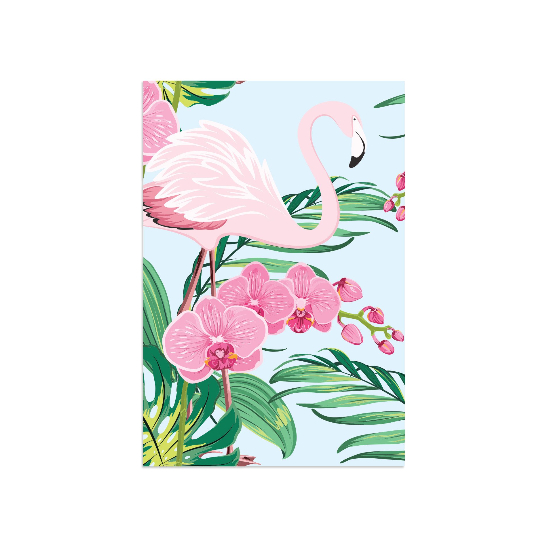 Placa Decorativa MDF Flamingo Flores Tropical 30x40cm