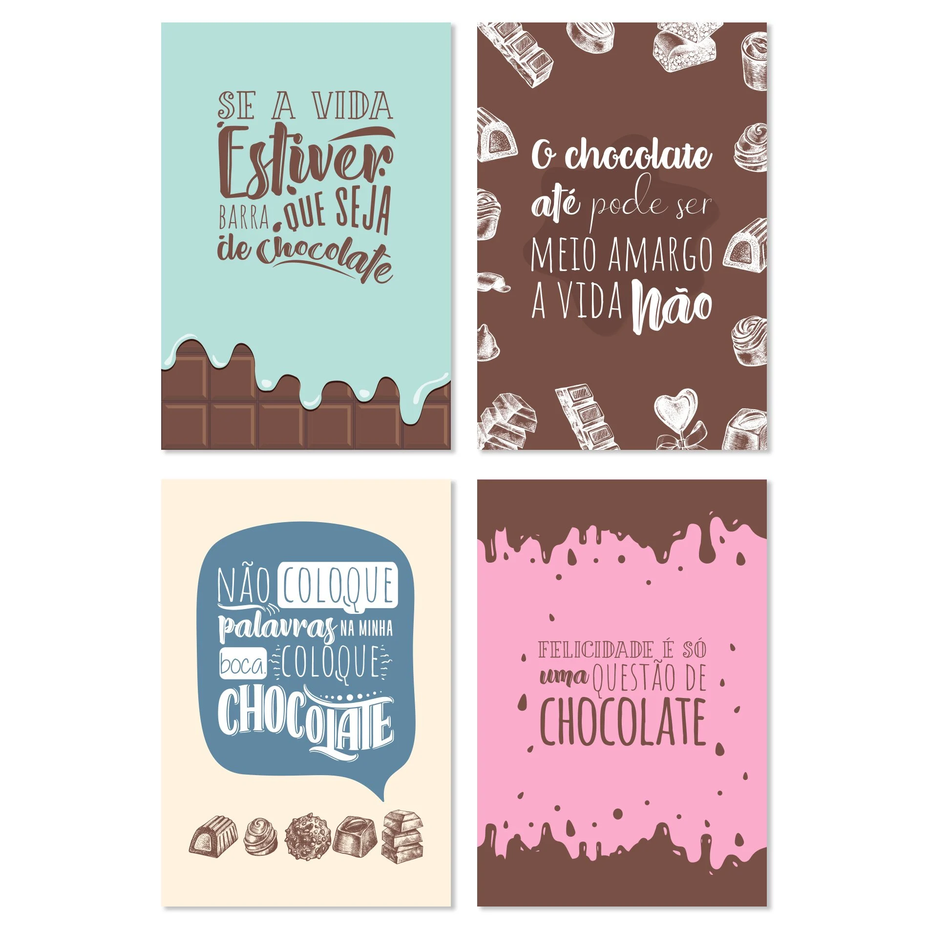 Placas Decorativas MDF Frases Chocolate