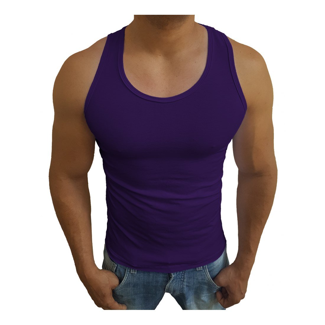 camiseta regata masculina roxo