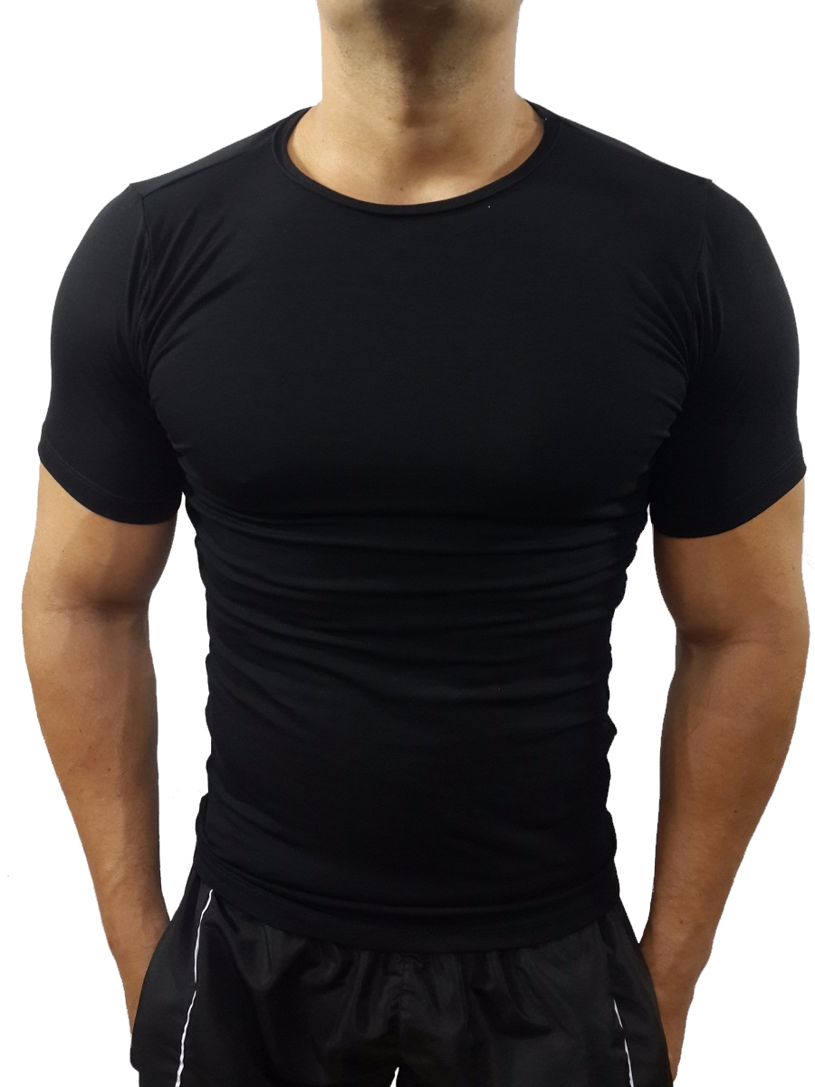 Camiseta Básica Masculina Slim Gola Redonda de Vies
