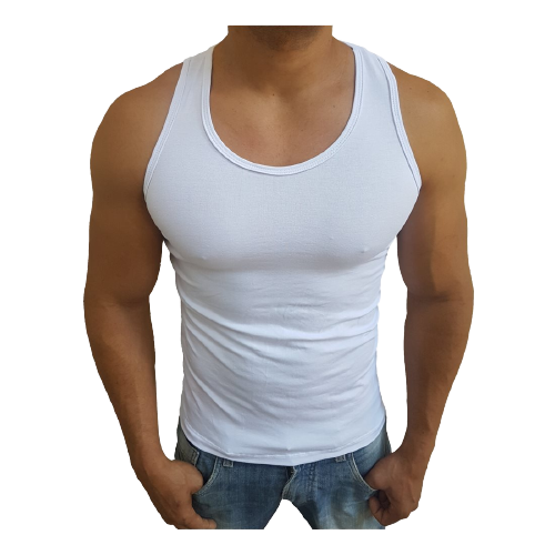 camiseta regata masculina branco