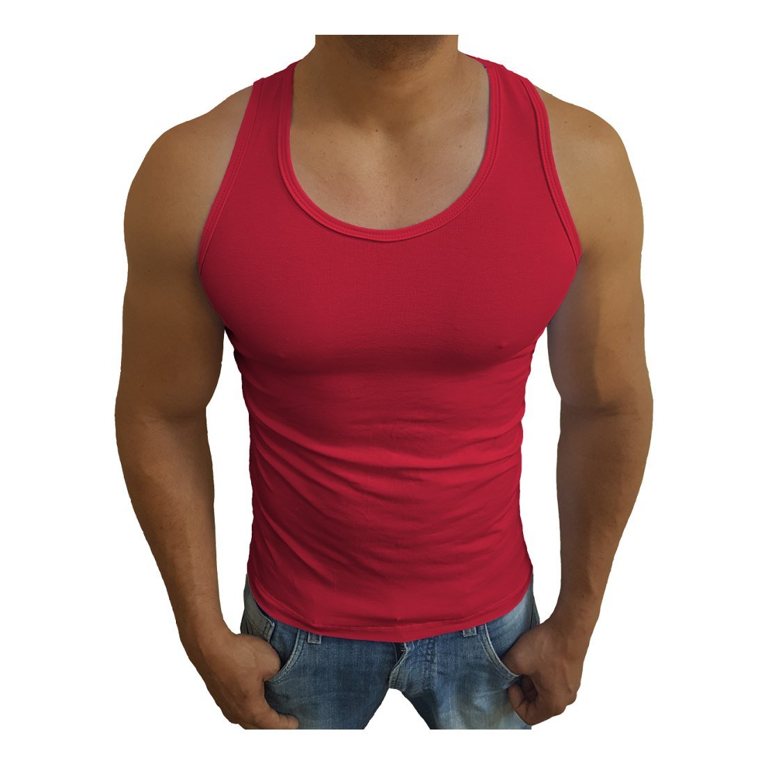 camiseta regata masculina vermelho