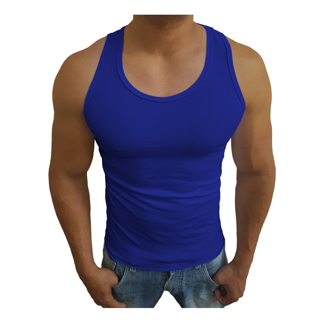 camiseta regata masculina azul royal