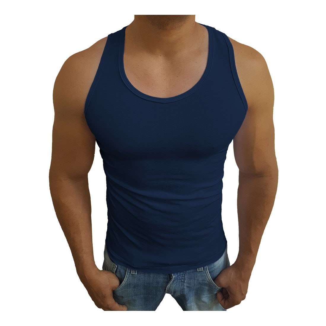 camiseta regata masculina azul marinho