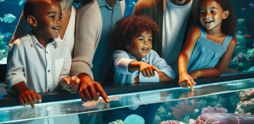 A family at the National Aquarium