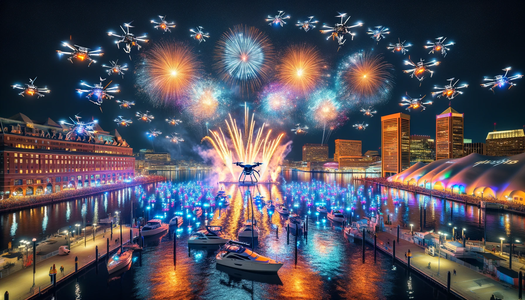 Baltimore's new year's eve fireworks and drone show.