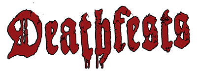 Deathfest logo in red and black.