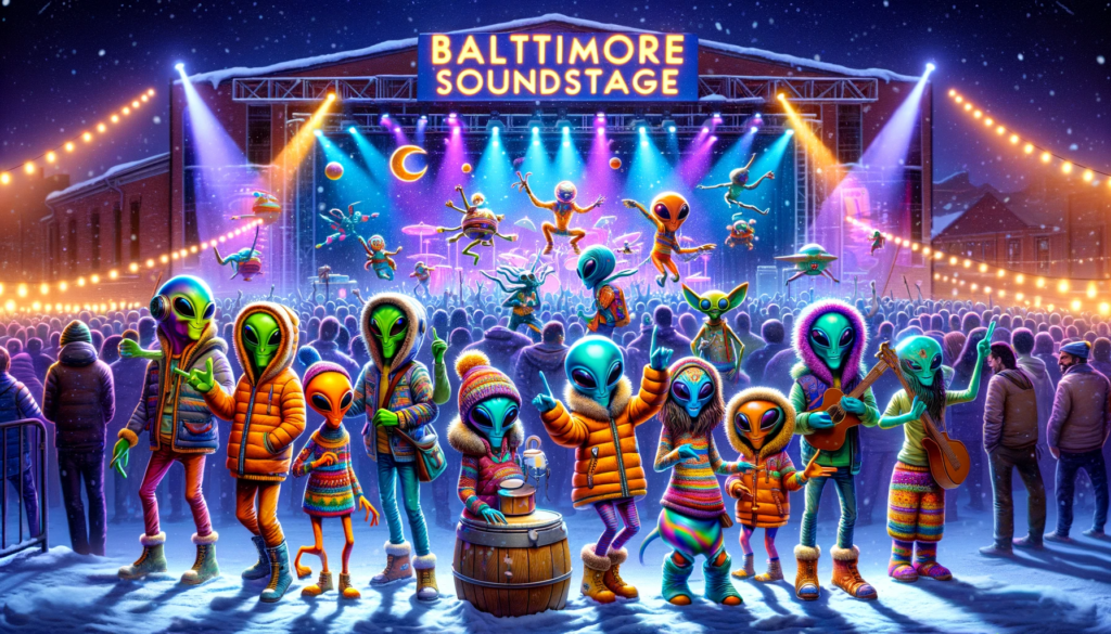 Baltimore soundstage poster featuring Inner Harbor Concerts in January 2024.