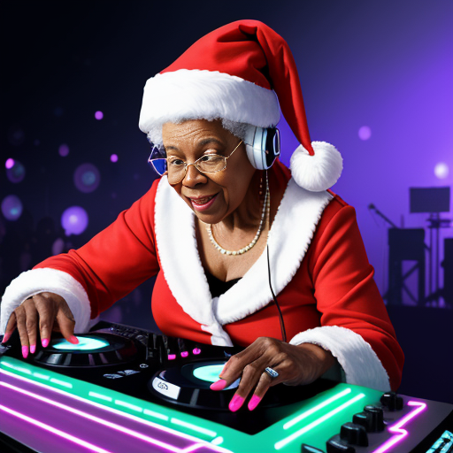 In December, a woman in a Santa hat skillfully controls the beats as she plays DJ at Baltimore Beats.